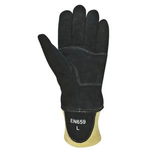 Wholesale EN659 Flame Retardant Firefighter Gloves Cowsplit Shell Wristlet Cuff from china suppliers