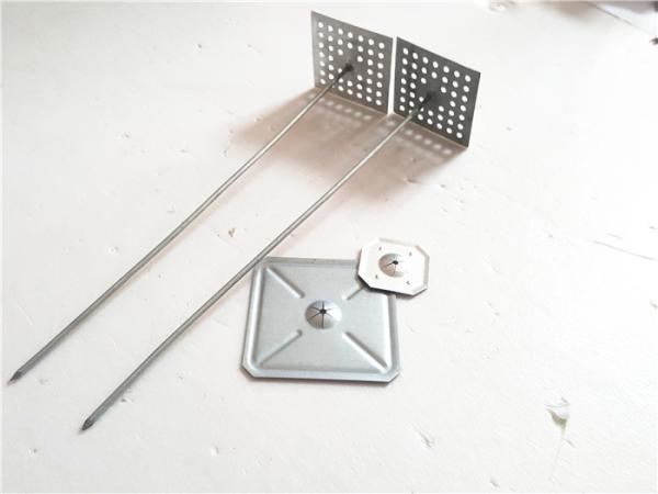 12ga Diameter Insulation Hanger Pins , Perforated Base Insulation Pins 250mm