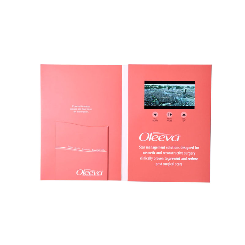 Offset printing 7 Inch Lcd Digital Video Business Card 1024*600P 128MB