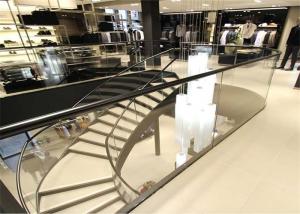 Wholesale Commercial Stainless Steel Staircase With Tempered Glass Railing PRC-20 from china suppliers