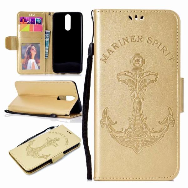 Huawei Mate 10 Embossed Mermaid Mariner Spirit Leather Wallet Case with wristlet