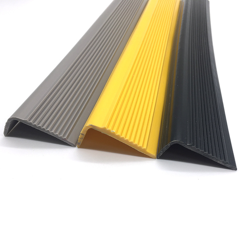 Stair Safety Guaranteed With L Shape PVC Non Slip Rubber Stair Nosing Edge Trim Strips