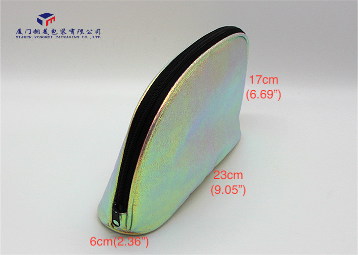 Fashionable Soft Leather Makeup Bag Round Corners Treatment Without Handle