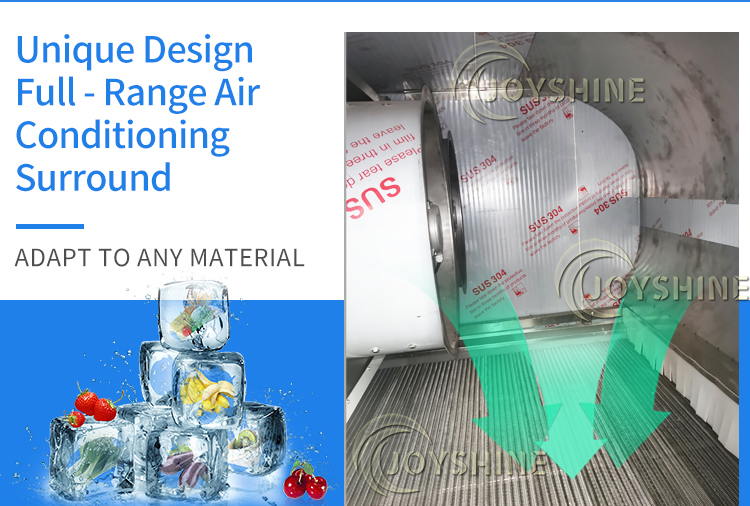 Customized Tunnel Fast Freezing Machine for Fruit and Vegetable Seafood Poultry Parts