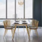 Artificial Leather Metal Wedding Chairs Glossy Gilded Restaurant Banquet Chairs