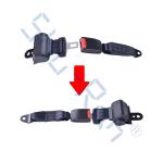 Black Retractable Golf Cart Seat Belt Kit Club Car EZGO Yamaha 4 Passenger