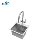 SUS304 stainless steel single bowl sink commercial topmount handmade house