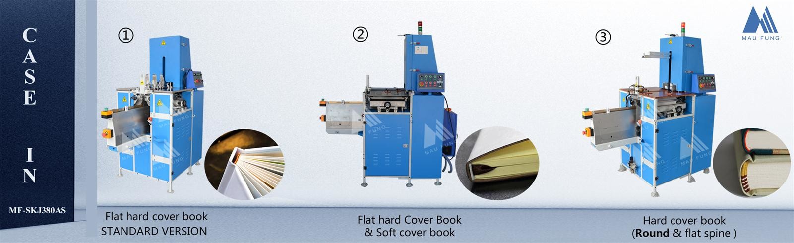China Semi Auto Round-Back Book Casing-In Machine , Book Back Rounding Binding Machine MF-SKJ380AS