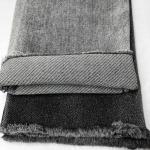 Black Gray French Terry Knitted Denim Fabric 11oz 180 cm