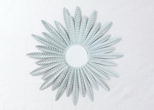 Wholesale Living Room Ginkgo Leaves Sunburst Metal Wall Art Mirror from china suppliers