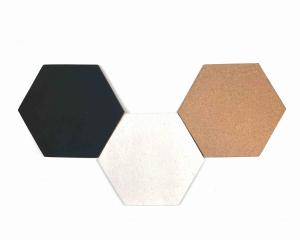 Wholesale 3 Pack Hexagon Cork Board Wall Tiles Durability White And Black from china suppliers
