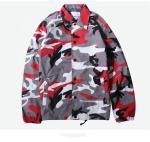 New Plus Size Coach Blue Camo Jacket , Twill Coach Jacket Eco Friendly