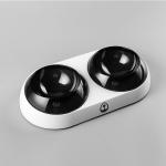 Anti Slip Black Double Pet Bowl , Cat Food Feeder Size 37.5 * 19.5 * 9.5CM