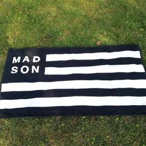 Wholesale Black and white striped jacquard beach towel cotton terry woven yarn dyed jacquard towel custom luxury jacquard towels from china suppliers