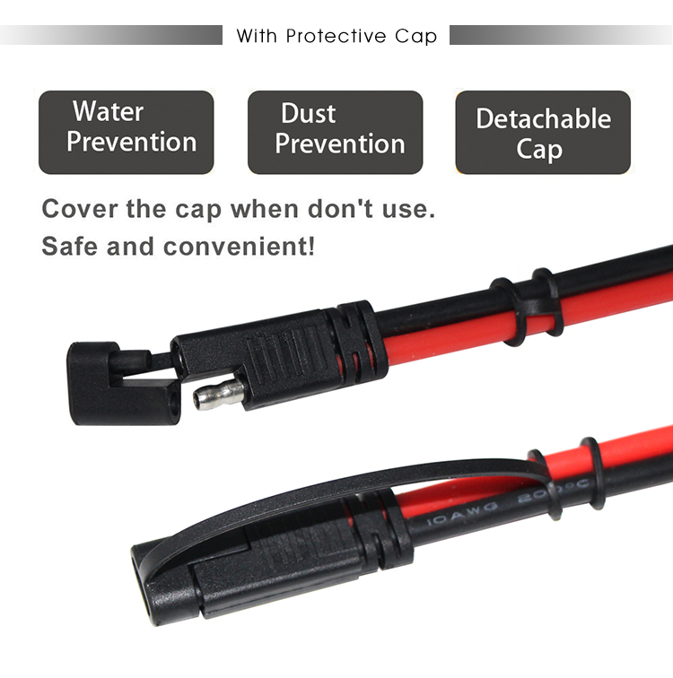 12V 24V SPT-2 10AWG 2Pin SAE Quick Disconnect Extension Cable For Automotive Power
