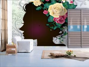 Wholesale RW-010 Water Based Ink Figure Series Customized Interior Decoration Wall paper, Sticker from china suppliers