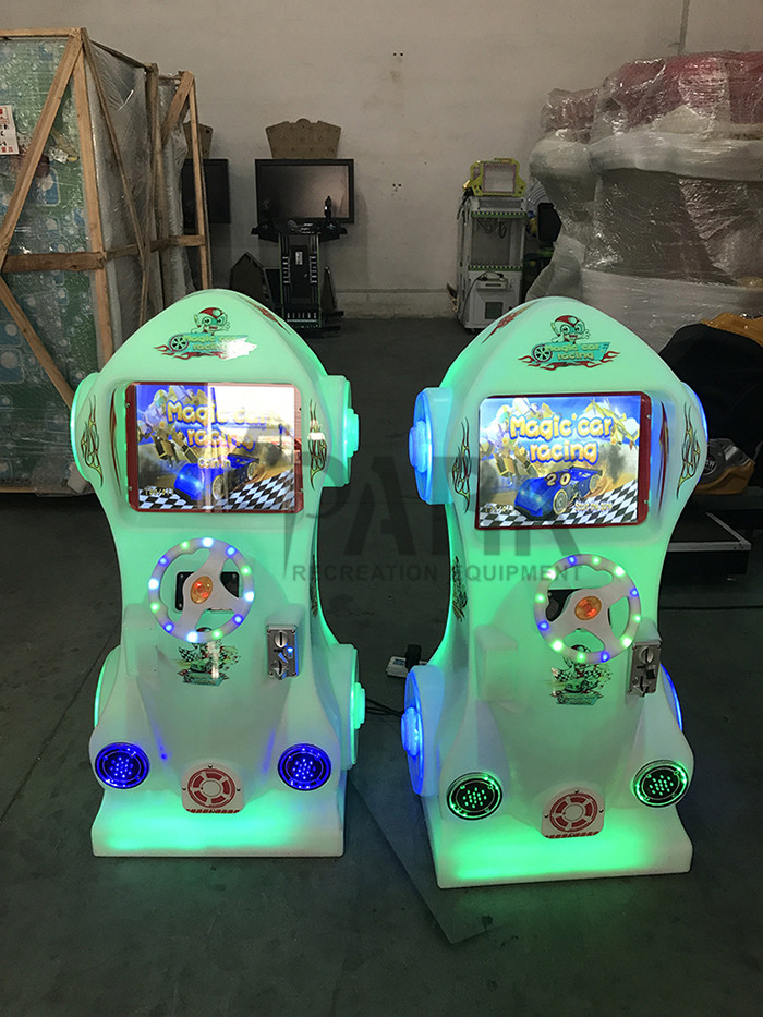 Amusement Children Car Racing Game Machine With Alloy Steel Structure
