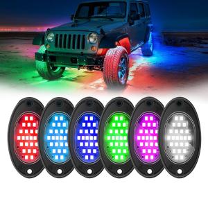 Wholesale 12V Waterproof Chassis Light 2835 LED Single Color Pure White 24 LED Rock Light For Truck Jeep ATV UTV Offroad Underglow from china suppliers