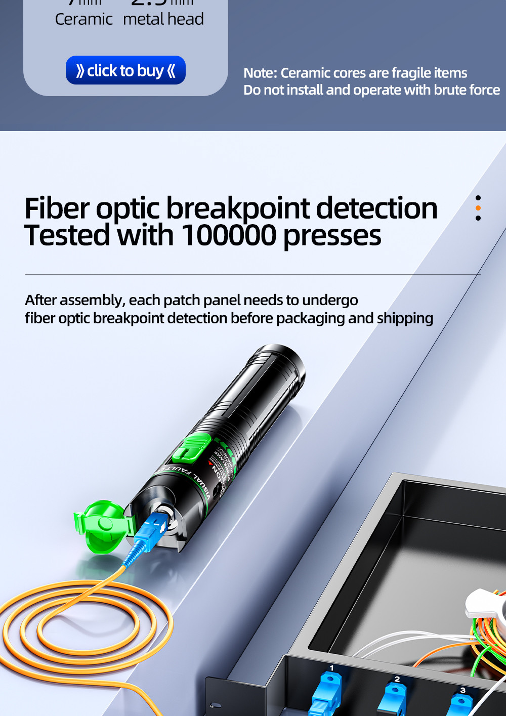 Green Laser Red Laser Fault Tracker For FTTH FTTB FTTX Network With SC/ST/FC Connectors And 5-100MW Output Power
