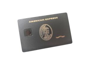 Wholesale Big Chip Hole Frosted Laser Engrave Matt Black Metal Cards from china suppliers