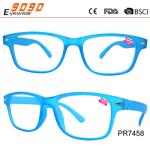 New arrival and hot sale plastic reading glasses, metal silver parts,suitable