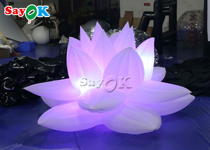 Party Decoration 3m Inflatable Lotus Flower Model With Led
