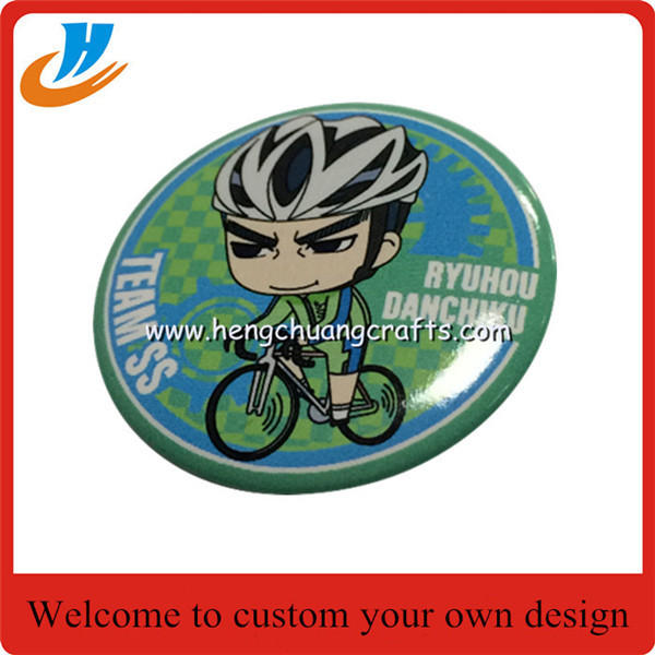 Cheap custom Japan Carton metal pin badge,Print logo button badge
