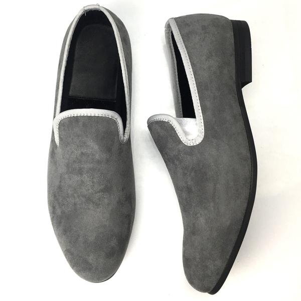 Different Color Mens Velvet Smoking Slippers , Men Business Casual Shoes
