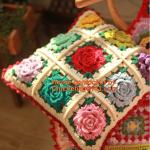 Handmade Paisley Crochet pillow cushion cover Decorative Cushion Wedding Gift