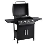 Customized Logo Print Steel Burger BBQ 4 Burners Outdoor Gas Barbeque Grill with