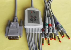 Wholesale Nihon Kohden 10 Leads EKG Cable AHA / IEC Red Cap Banana 4.0 With Screw from china suppliers