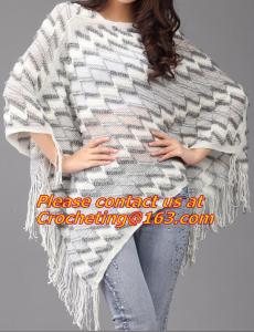 Wholesale Crochet, Women Sweater Ladies Tassels Poncho Long Knitted Pullovers Knitted Cape Coat from china suppliers