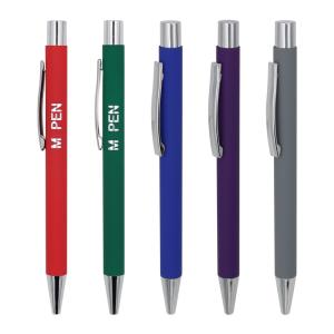 Wholesale Classy Soft Coating Metal Ball Pen 1.0mm Tip Clip Ballpoint Pen Customized Logo from china suppliers