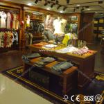 Good quality clothes store wood display shelf, top hot!