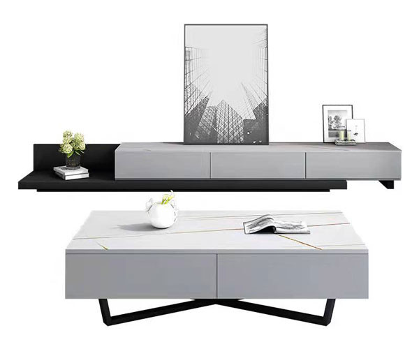 American Style Luxury Center Table 130*80*26 Cm Wrought Iron Marble