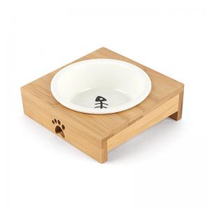 Wholesale  				Wholesale Pet Feeder Wooden Ceramic Dog Bowls with Stand 	         from china suppliers
