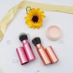 Pink ISO9001 Nylon Retractable Makeup Brush 10.5*2.5cm