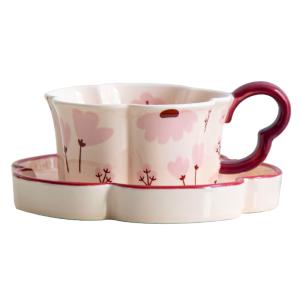 Wholesale 210ml Volume Fresh Style Exquisite Flower Shaped Cups And Saucers For End Coffee from china suppliers
