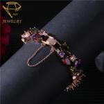 Teardrop Crystal 5.9 Inches Ladies Tennis Bracelet Rose Gold Plating