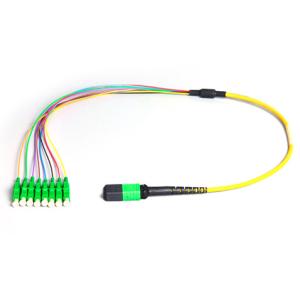 Wholesale MPO to LC breakout cable,10G OM3 50/125um mpo male to 12 x LC fan-out ribbon mpo fiber optic cable multimode patch cord from china suppliers