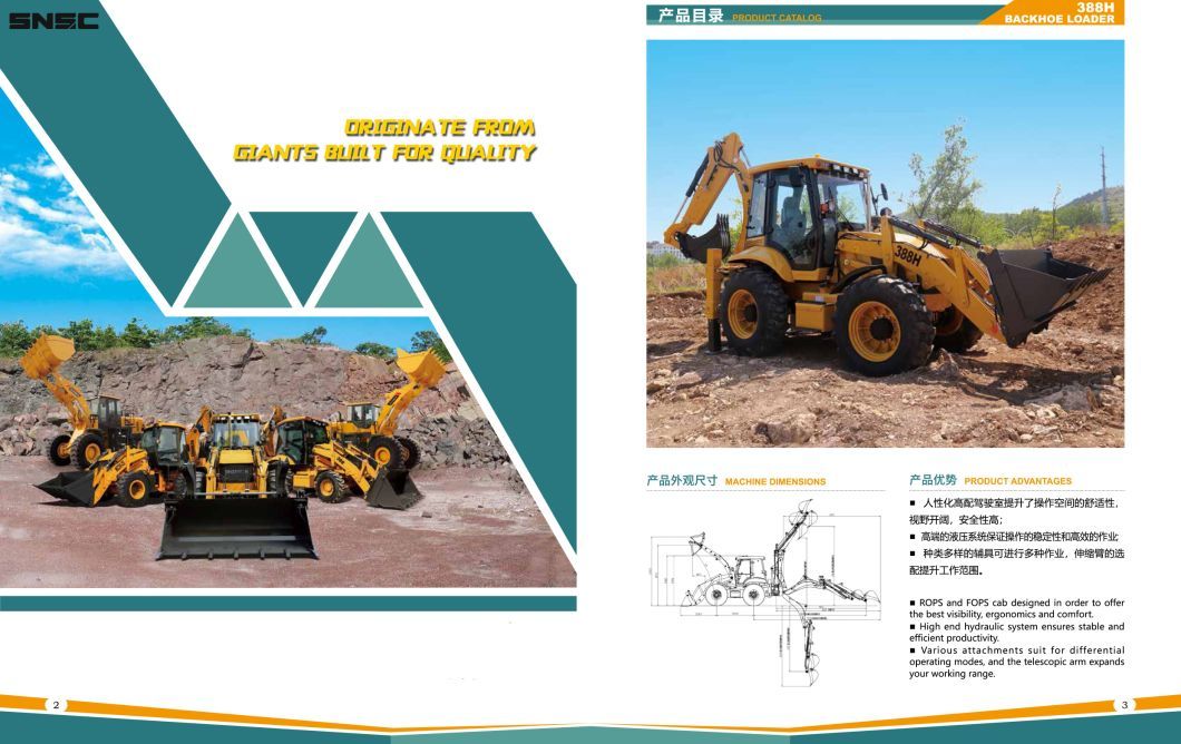 2.5 Ton Shovel Side Shift Tractor Backhoe Loader Maquinas Retroexcavad Backhoe Loader