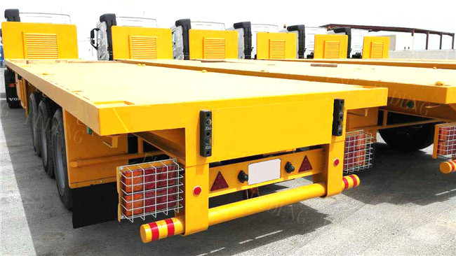 20 Ft 40 Ft Container Flatbed Tractor Semi Trailer With Front Board