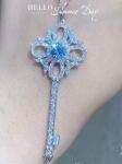 IGI Lab Grown Diamond Jewelry Blue Round 18k White Gold Engagement 1.05 Carat