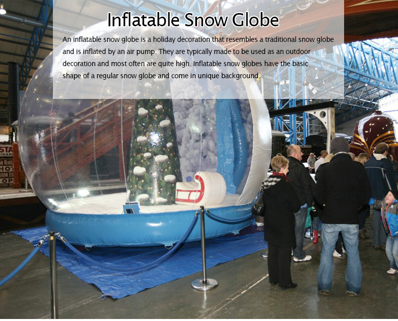 Outside Clear PVC 3m 4m 5m Inflatable Snow Globe With 3 Years Warranty