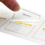 Custom PVC Gold Foil Clear Transparent Print Sticker Label Waterproof Vinyl