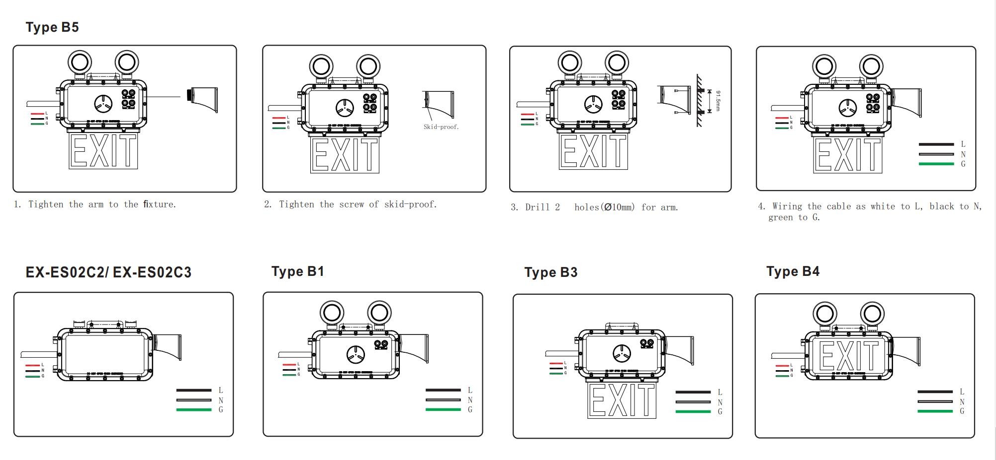 IP66 LED Exit Emergency Light DC12-36V For Dangerous Place