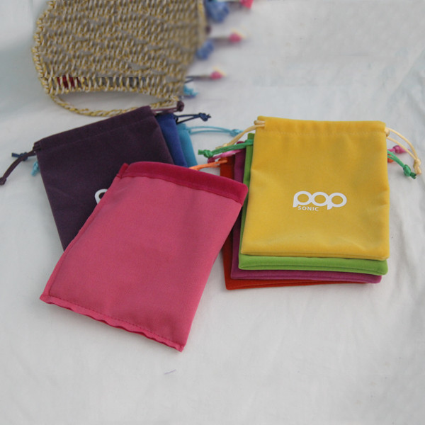 Various Color Small Velvet Drawstring Bag Durable Custom Logo Printing