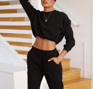 Wholesale 100 Cotton Blank Oversized Sweatshirts Long Sleeve Sweatshirt Crop Top Women Casual Sweatshirts from china suppliers