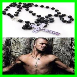 China David Beckham Christian Virgin Mary Cross Necklace Pendant Fashion Brand Jewelry Rosary on sale