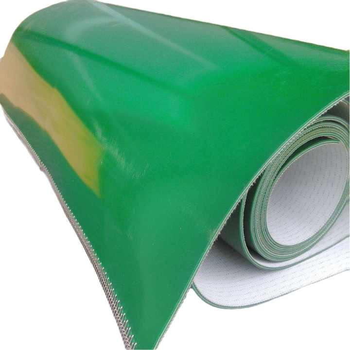 3 Layers PVC Belt 5000mm Length Green Light Conveyor Belt Weather Resistant For Food Industry